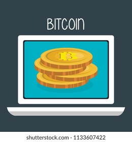 bitcoin business with laptop computer