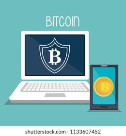 bitcoin business with laptop computer