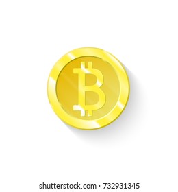 Bitcoin business logo icon is isolated, the symbol is the virtual currency of the future, earnings. Blocchain, for your projects. Gold Coin for web, mobile applications and other your projects