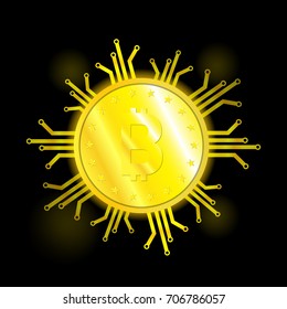 Bitcoin for business vector