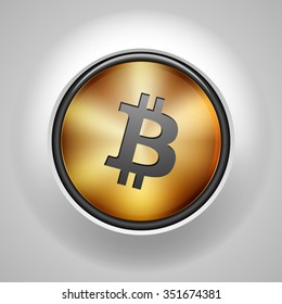 Bitcoin button sign icon