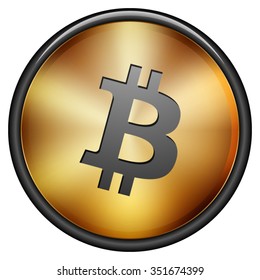 Bitcoin button sign icon