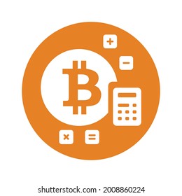 Bitcoin calculator crypto currency icon (Vector illustration)