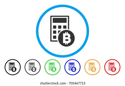 Bitcoin Calculator flat vector pictograph for application and web design.
