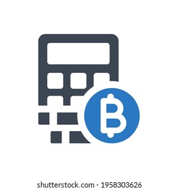 Bitcoin calculator icon - Simple vector illustration