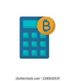 bitcoin calculator icon vector design flat style