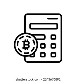 Bitcoin Calculator icon in vector. Logotype