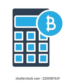 Bitcoin calculator  Vector Icon which is suitable for commercial work and easily modify or edit it
