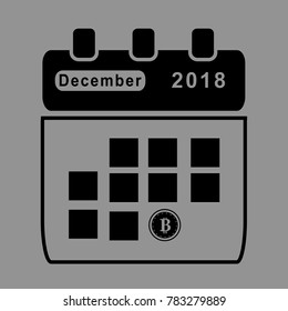 bitcoin calendar December 2018 icon vecror design