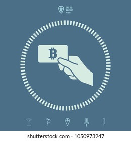Bitcoin card vector icon, cryptomoney. Flat design style.