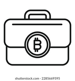 Bitcoin case icon outline vector. Crypto money. Financial marketing
