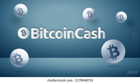 Fondo de criptomoneda de Bitcoin Cash (BCH). Plantilla de ilustración de vector de criptologo de concepto de dinero virtual fintech basado en cadena de bloques.