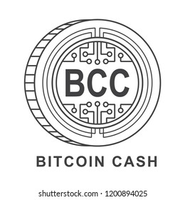 bitcoin cash coin  Cryptocurrency  icon outline
