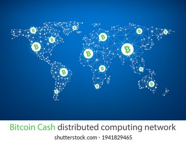 criptomoneda de bitcoin. Resumen del fondo de malla global del alambre. Ilustración vectorial.