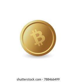 Bitcoin cash golden coin icon. Digital currency, virtual money. Cryptocurrency logo, crypto mining token symbol. Vector illustration.