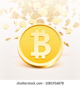 Bitcoin cash golden coin, many coins coins background