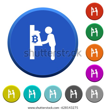 Bitcoin Cash Machine Round Color Beveled Stock Vector Royalty Free - 