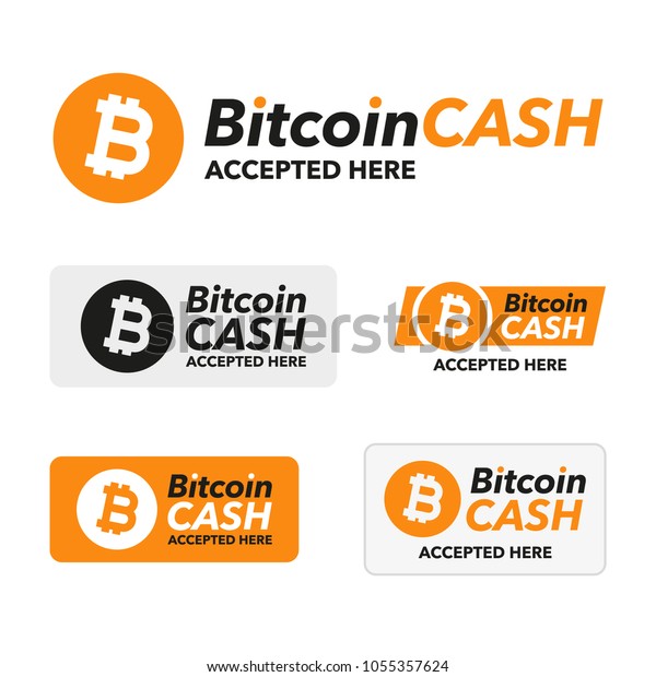 Bitcoin Cash Symbol Label Cryptocurrency Accepted Stock Vector - 
