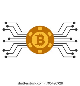 Bitcoin Casino Network vector icon. Style is flat graphic symbol.