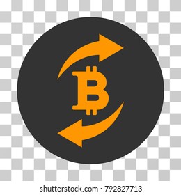 Bitcoin Change vector pictograph. Illustration style is flat iconic symbol on a chess transparent background.