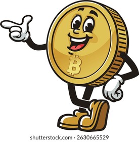 Bitcoin character cartoon with an idea