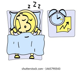 bitcoin character sleeping but will start to grow after waking up
