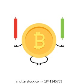 Bitcoin character vector. Coin character design. Bitcoin vector. 