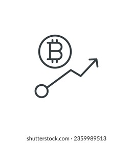 Bitcoin-Diagramm-Symbol, Vektorgrafik