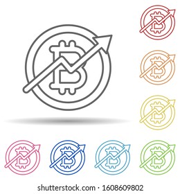 bitcoin, chart multi color style icon. Simple thin line, outline vector of cryptocurrency icons for ui and ux, website or mobile application