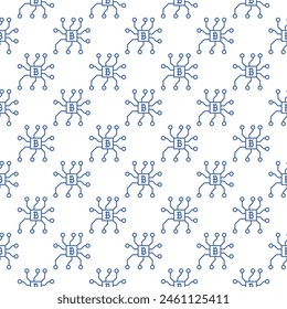 Bitcoin Chip vector Cryptocurrency concept seamless pattern in outline style