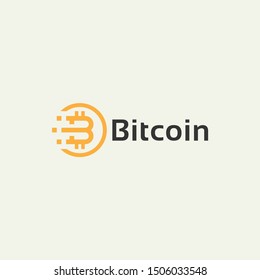 bitcoin circle logo sign - design vector