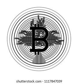 bitcoin with circuit lines commerce technology