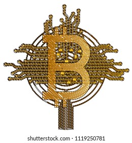 bitcoin with circuit lines commerce technology