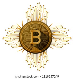 bitcoin with circuit lines commerce technology