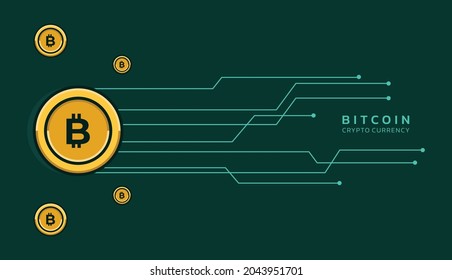 Bitcoin with circuit lines modern bacground vector design