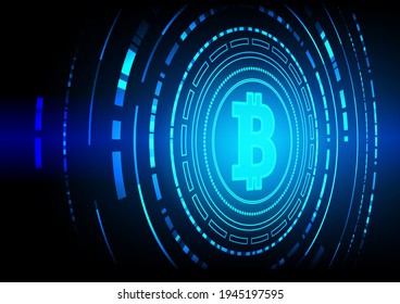 Bitcoin Circuit technology background with hi-tech digital data connection system and computer electronic design