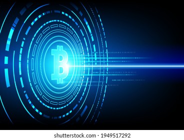 Bitcoin Circuit technology background with hi-tech digital data connection system and computer electronic design