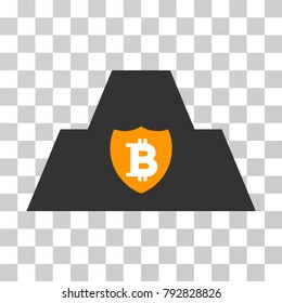 Bitcoin Citadel vector pictogram. Illustration style is flat iconic symbol on a chess transparent background.