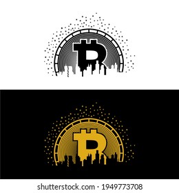 Bitcoin City, Bitcoin Generation, New generation, Cryptocurrency, New Hustle Design. Bitcoin vector Design illustration