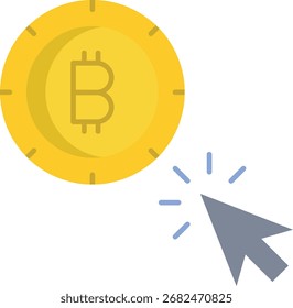 bitcoin click flat icon design