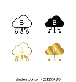 Icono de nube de bitcoin, eps 10