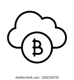 Bitcoin cloud  Vector Icon which is suitable for commercial work and easily modify or edit it

