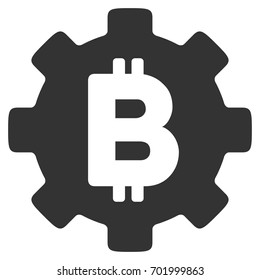 Bitcoin Cog Wheel flat vector illustration for application and web design.