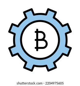 Bitcoin cogwheel  Vector Icon which is suitable for commercial work and easily modify or edit it
