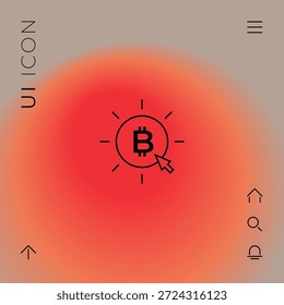 Bitcoin moeda com seta clique - ícone.