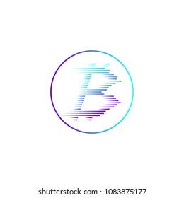 Bitcoin coin with fast speed motion lines