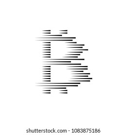 Bitcoin coin with fast speed motion lines