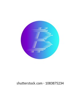 Bitcoin coin with fast speed motion lines