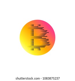 Bitcoin coin with fast speed motion lines