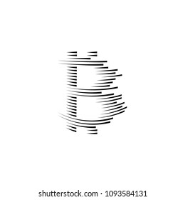 Bitcoin coin with fast speed motion lines